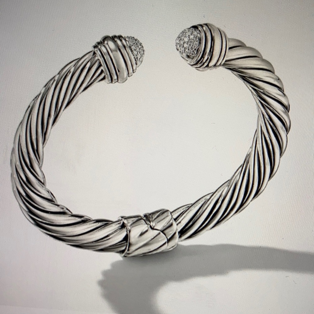 Cable classic collection bracelet with diamonds